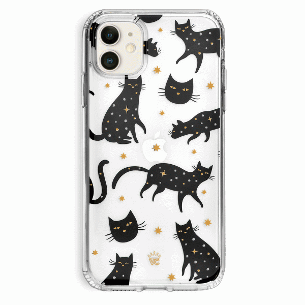 Funda transparente Black Cat para iPhone