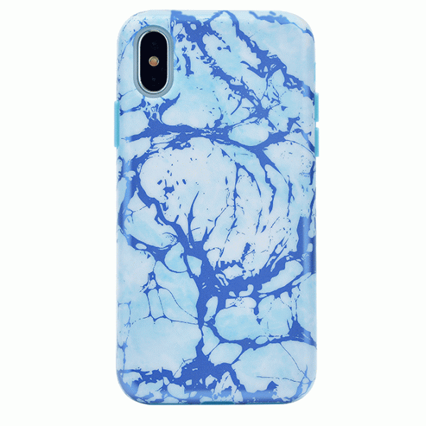 Funda para iPhone Ocean Blue Chrome Marble