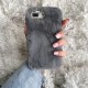 Funda de piel sintética gris para iPhone