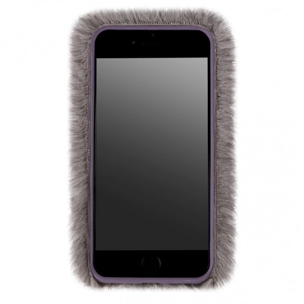 Funda de piel sintética gris para iPhone