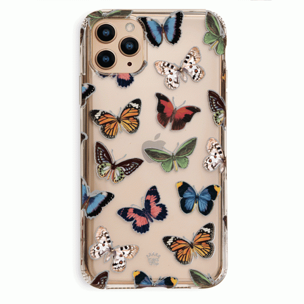 Funda transparente Vintage Butterfly para iPhone