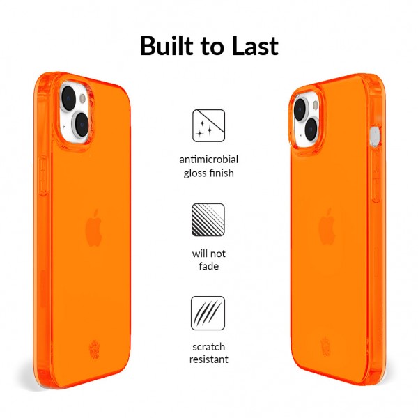 Funda iPhone Naranja Neón Transparente