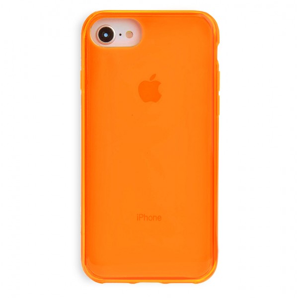 Funda iPhone Naranja Neón Transparente
